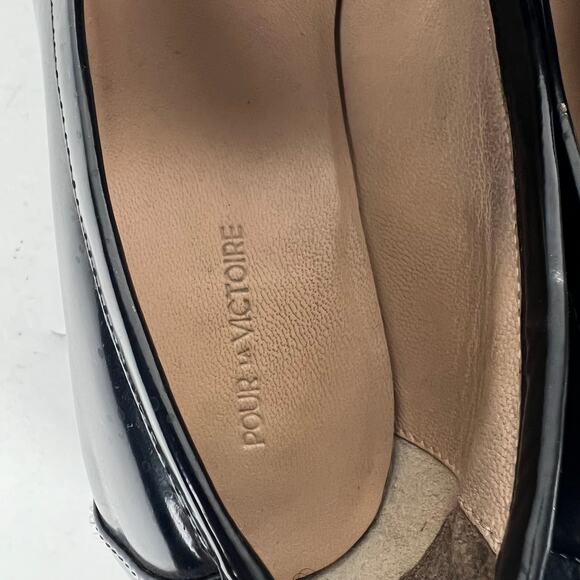 Pour La Victoire Tegan Kilted Loafers Black Leather Bow Detail Sz 6.5 - Picture 7 of 10
